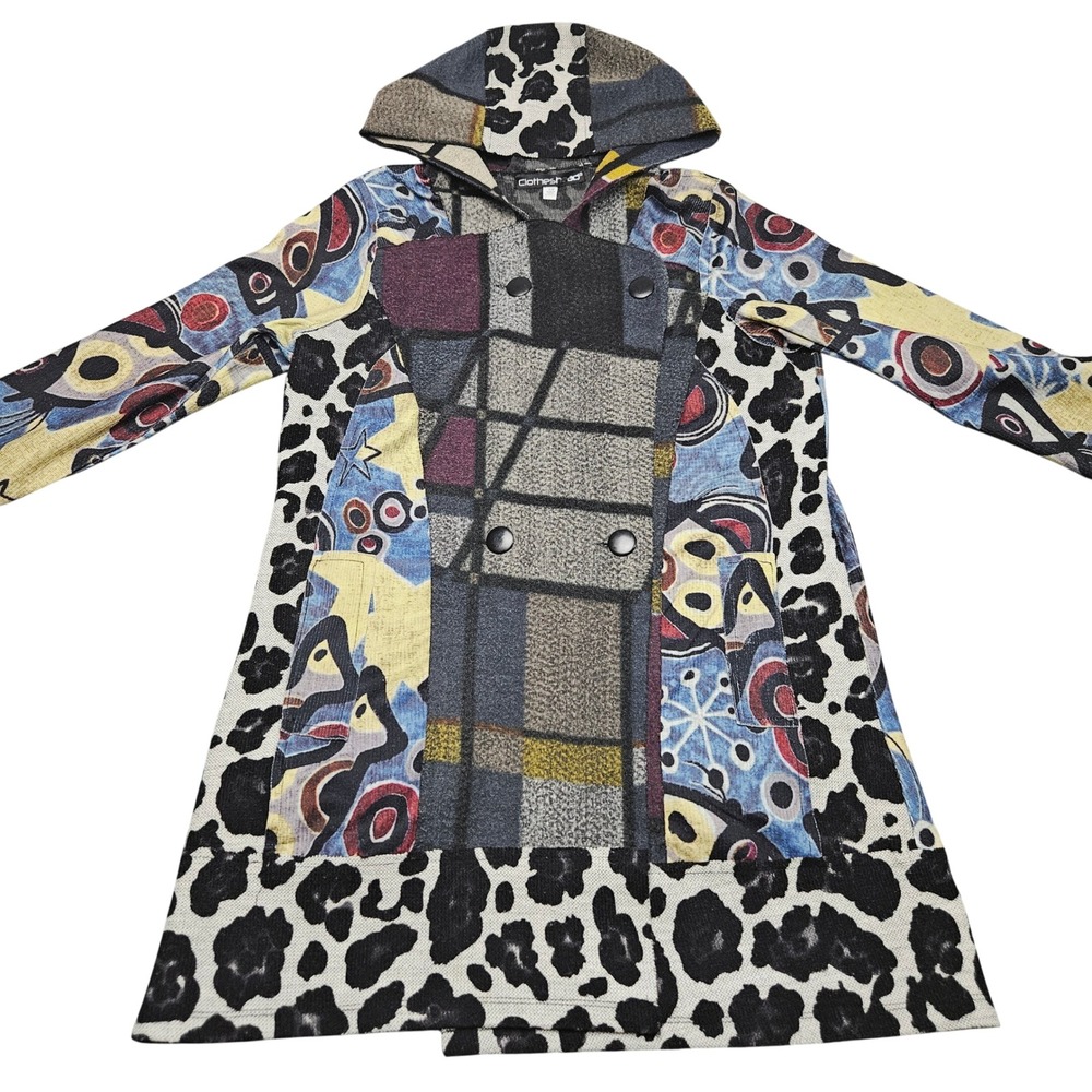 Patchwork Duster Eclectic Pattern Cardigan Coat S… - image 3